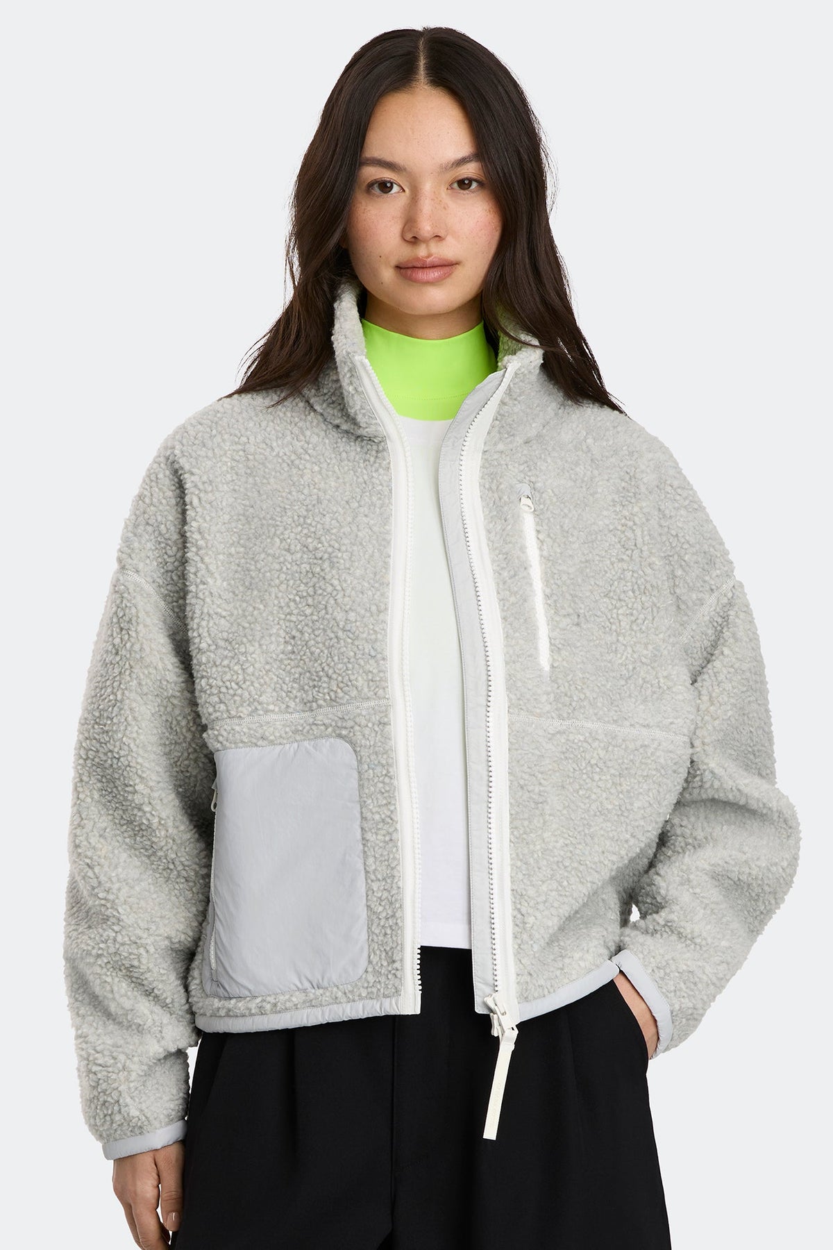 Simcoe Zip Up Fleece Jacket White Disc