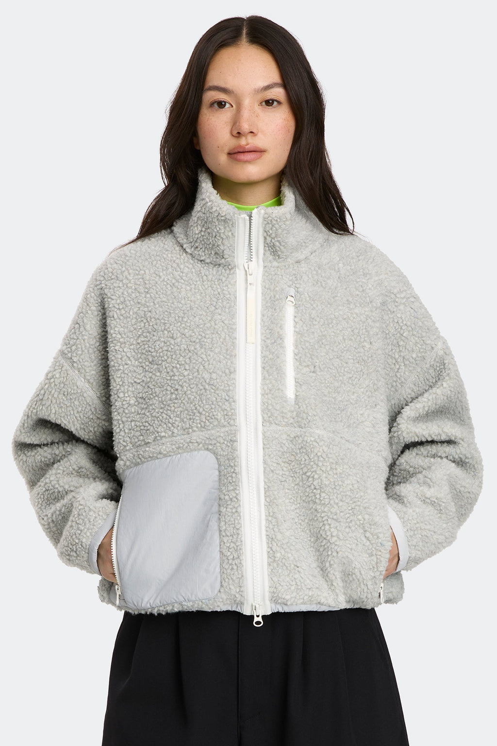 Simcoe Zip Up Fleece Jacket White Disc