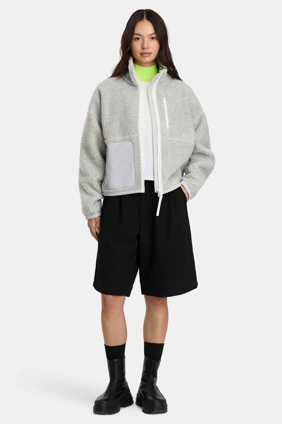 Simcoe Zip Up Fleece Jacket White Disc