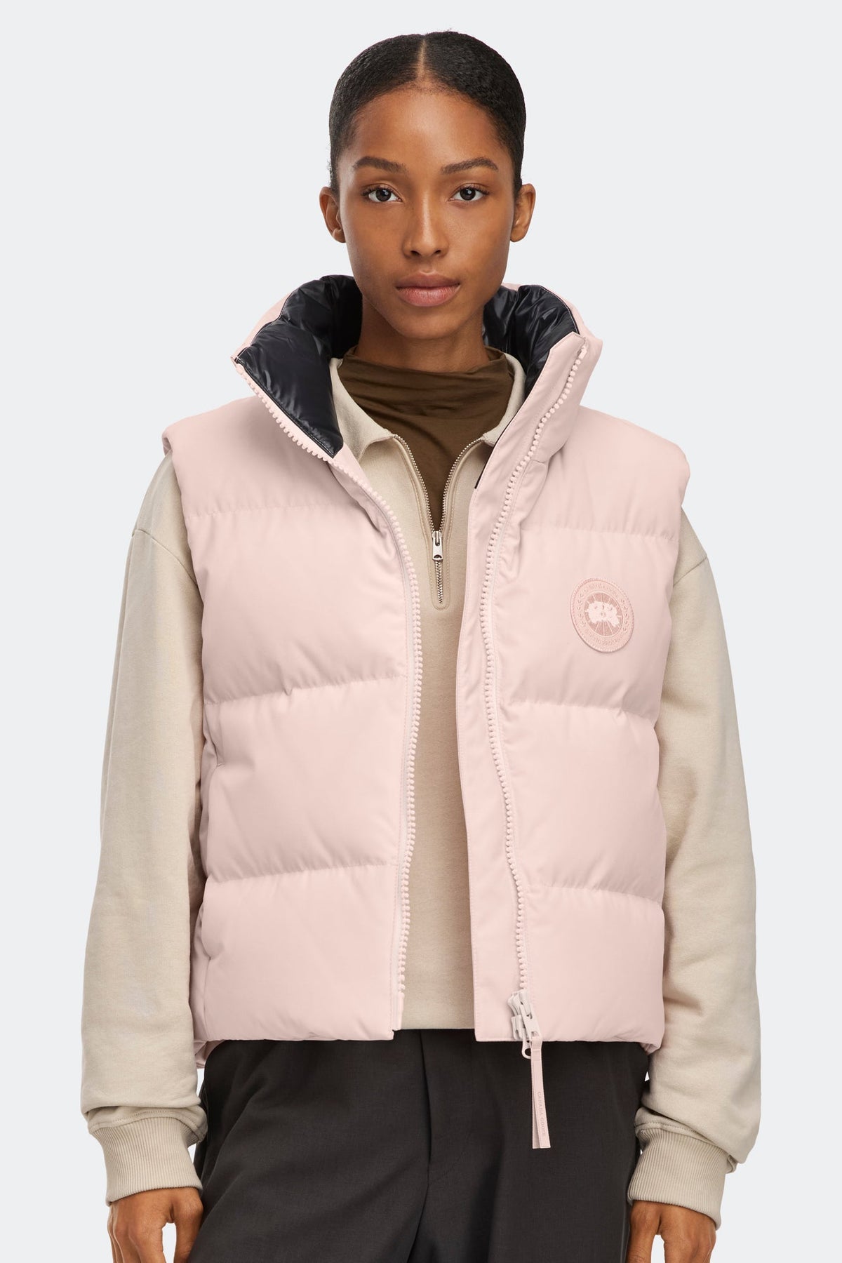 Grandview Cropped Vest Tonal Disc