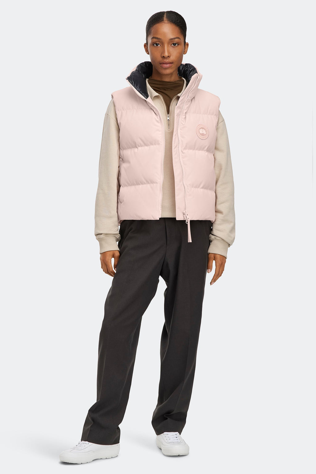 Grandview Cropped Vest Tonal Disc