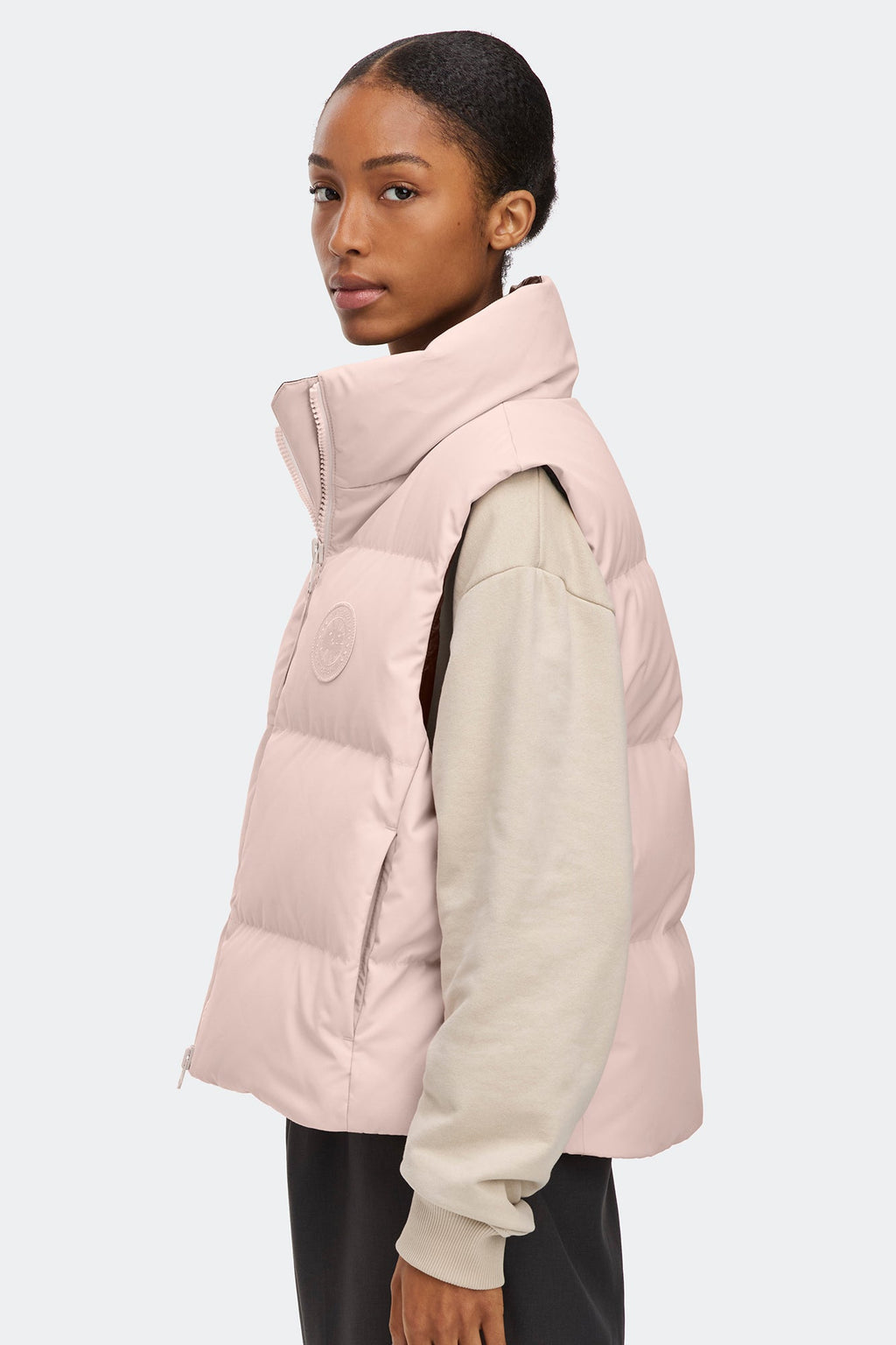 Grandview Cropped Vest Tonal Disc
