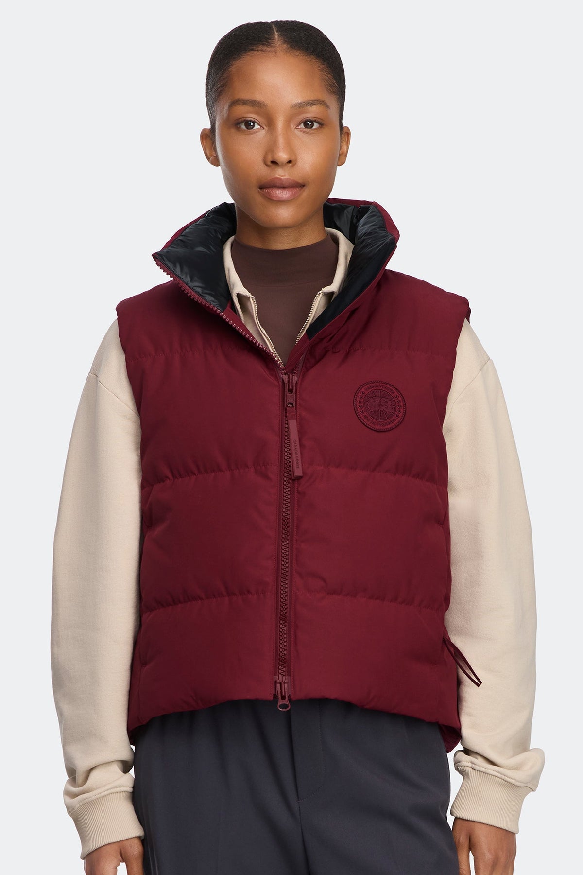 Grandview Cropped Vest Tonal Disc