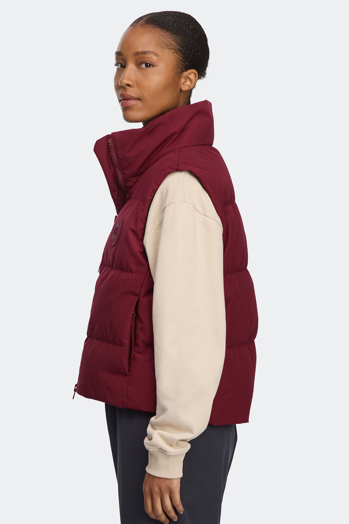 Grandview Cropped Vest Tonal Disc
