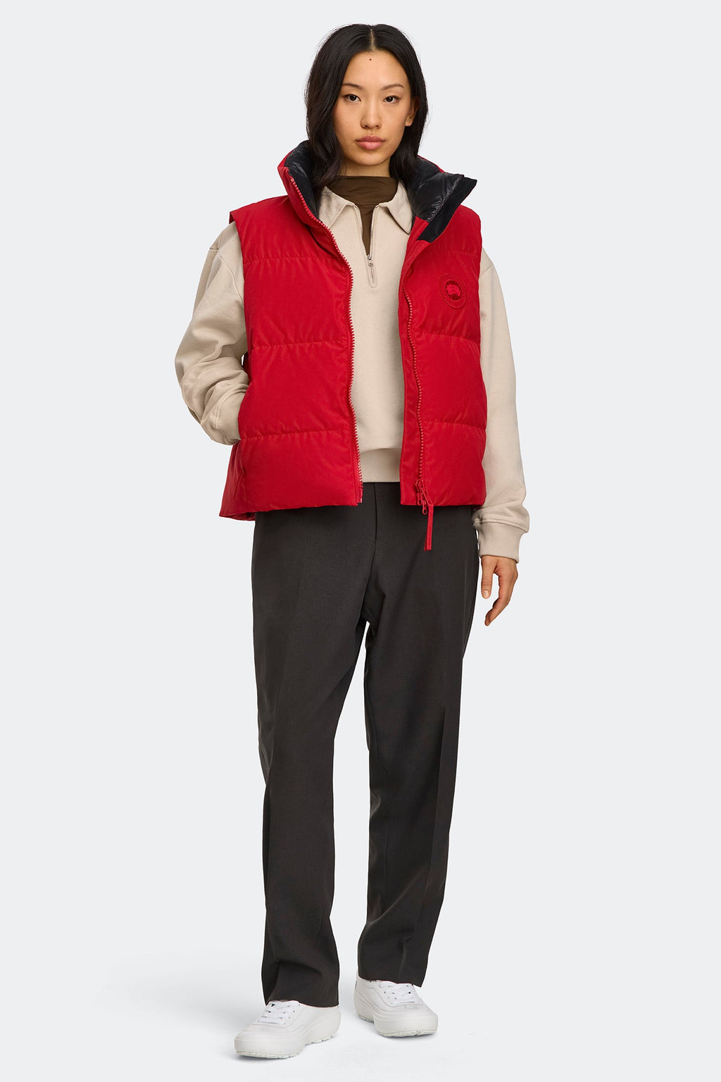 Grandview Cropped Vest Tonal Disc