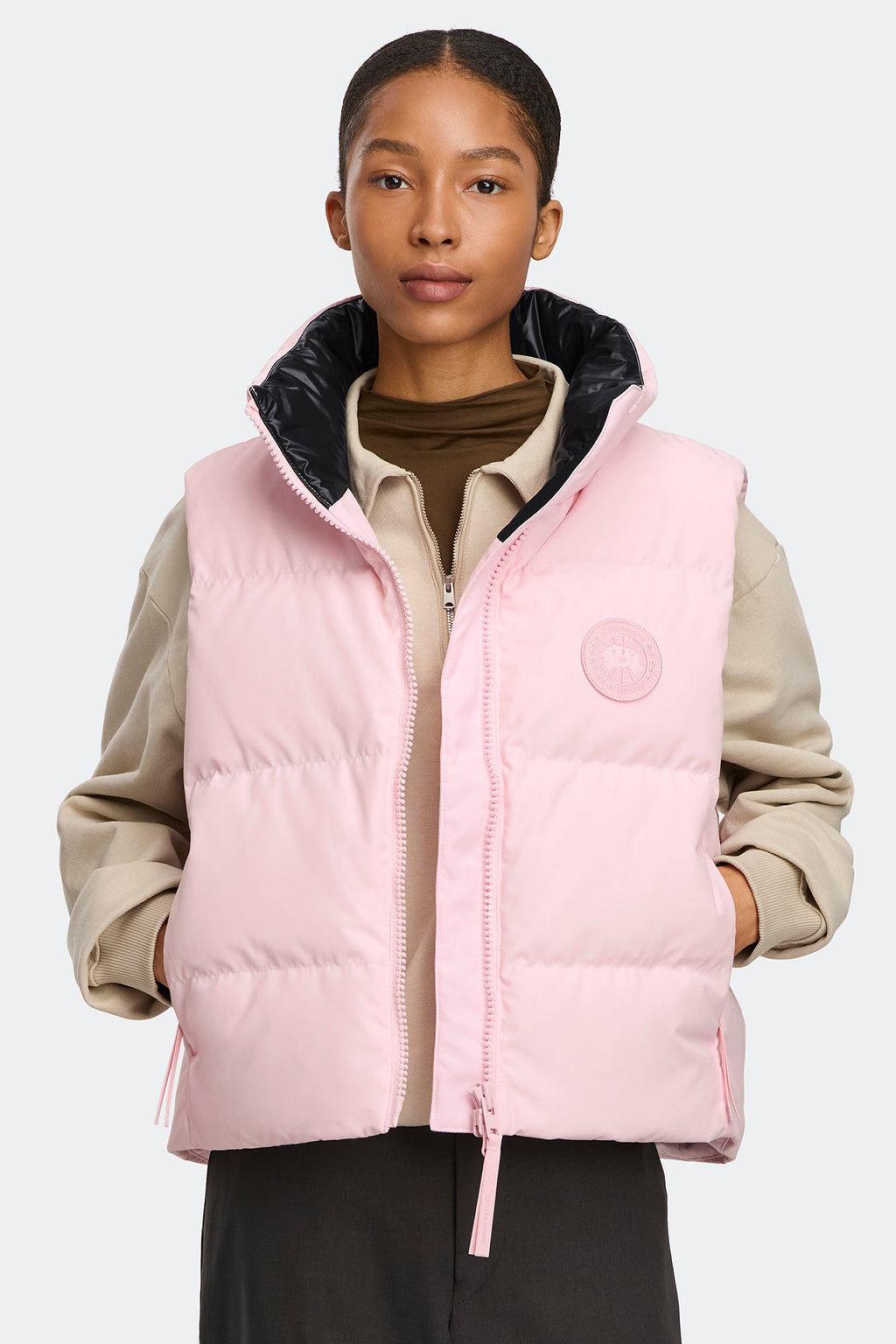 Grandview Cropped Vest Tonal Disc