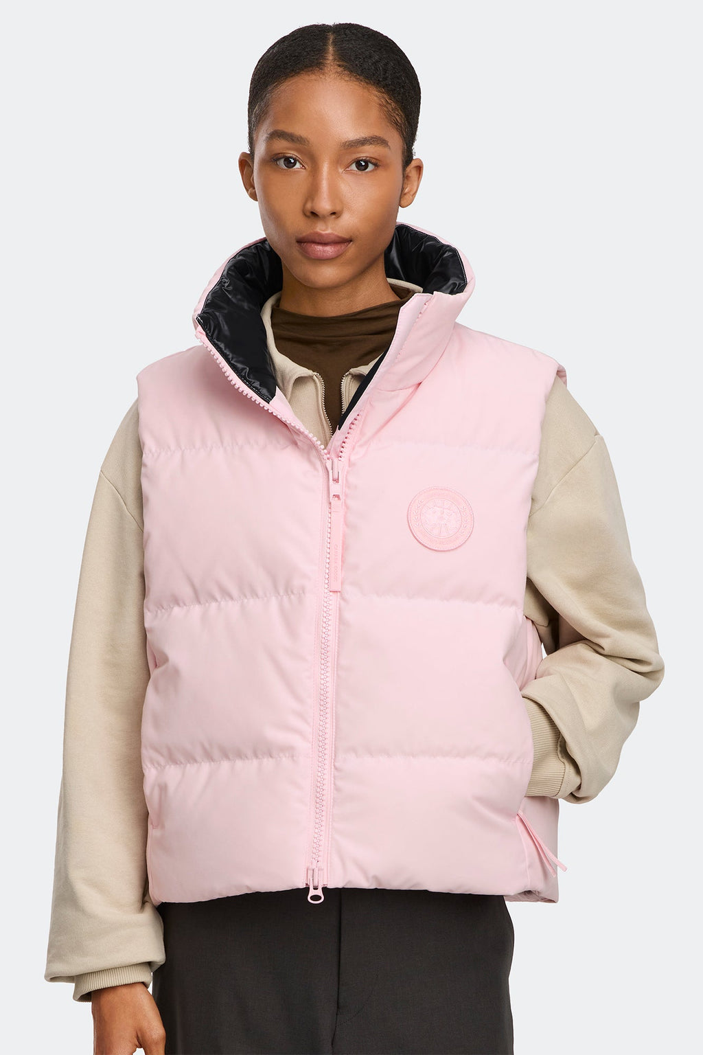 Grandview Cropped Vest Tonal Disc
