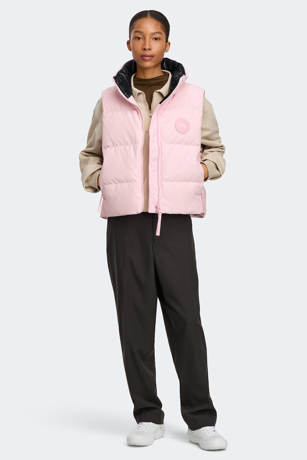 Grandview Cropped Vest Tonal Disc