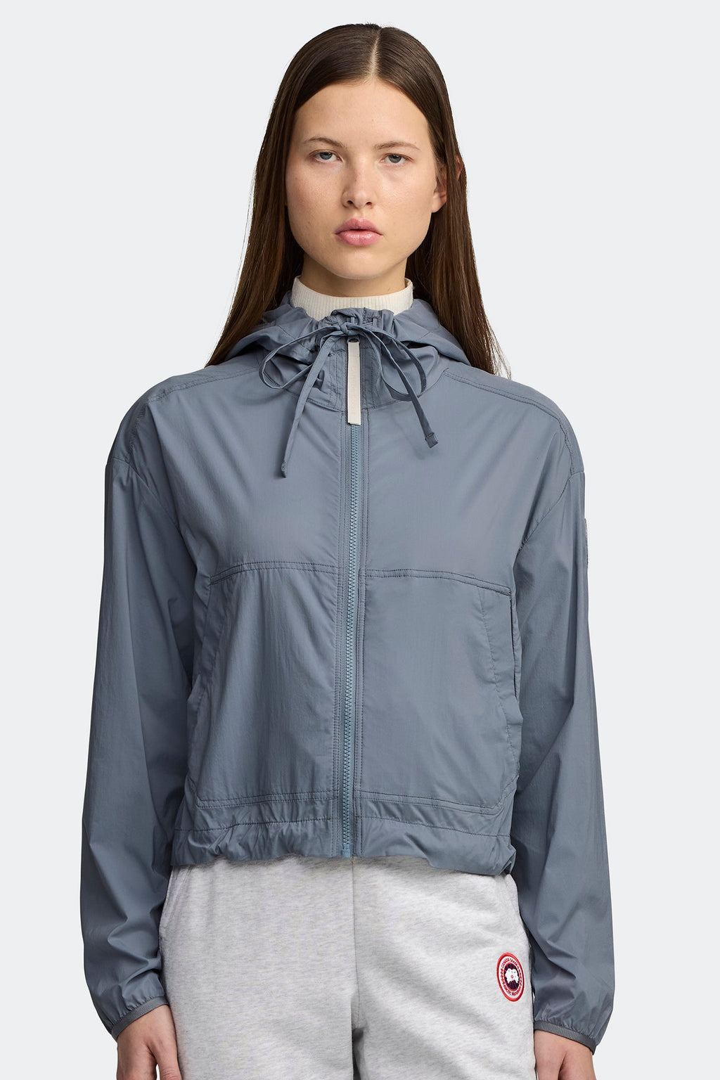 Kaslo Lightweight Cropped Jacket White Disc