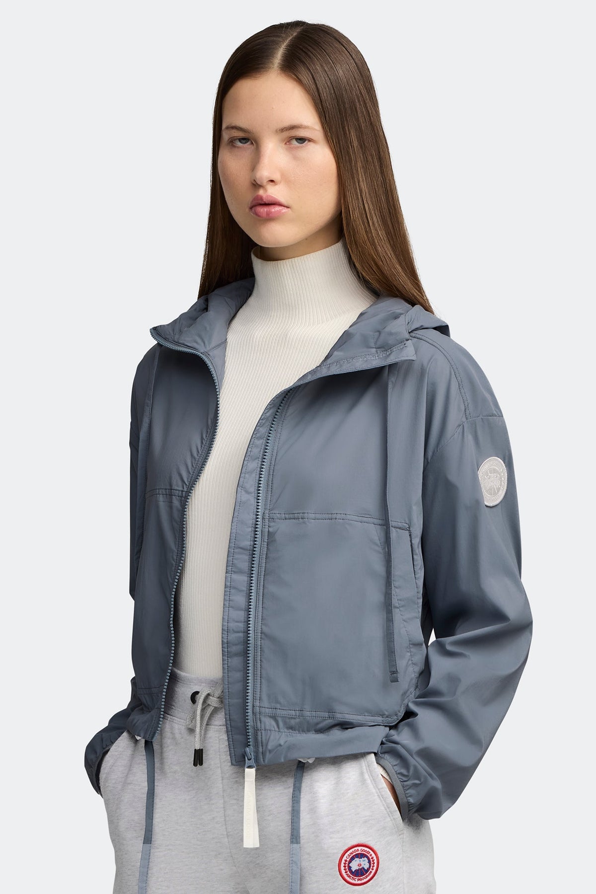 Kaslo Lightweight Cropped Jacket White Disc