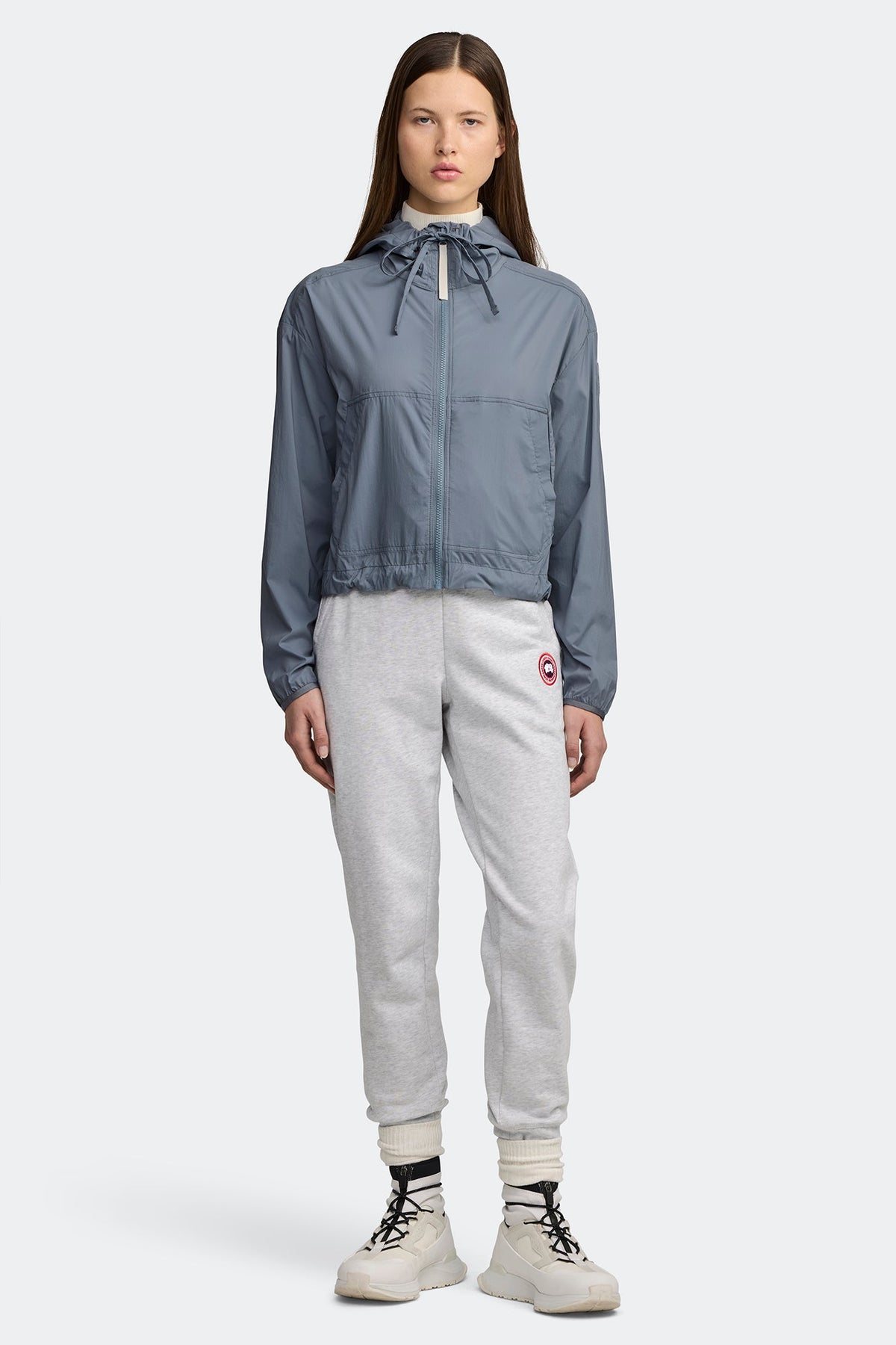 Kaslo Lightweight Cropped Jacket White Disc