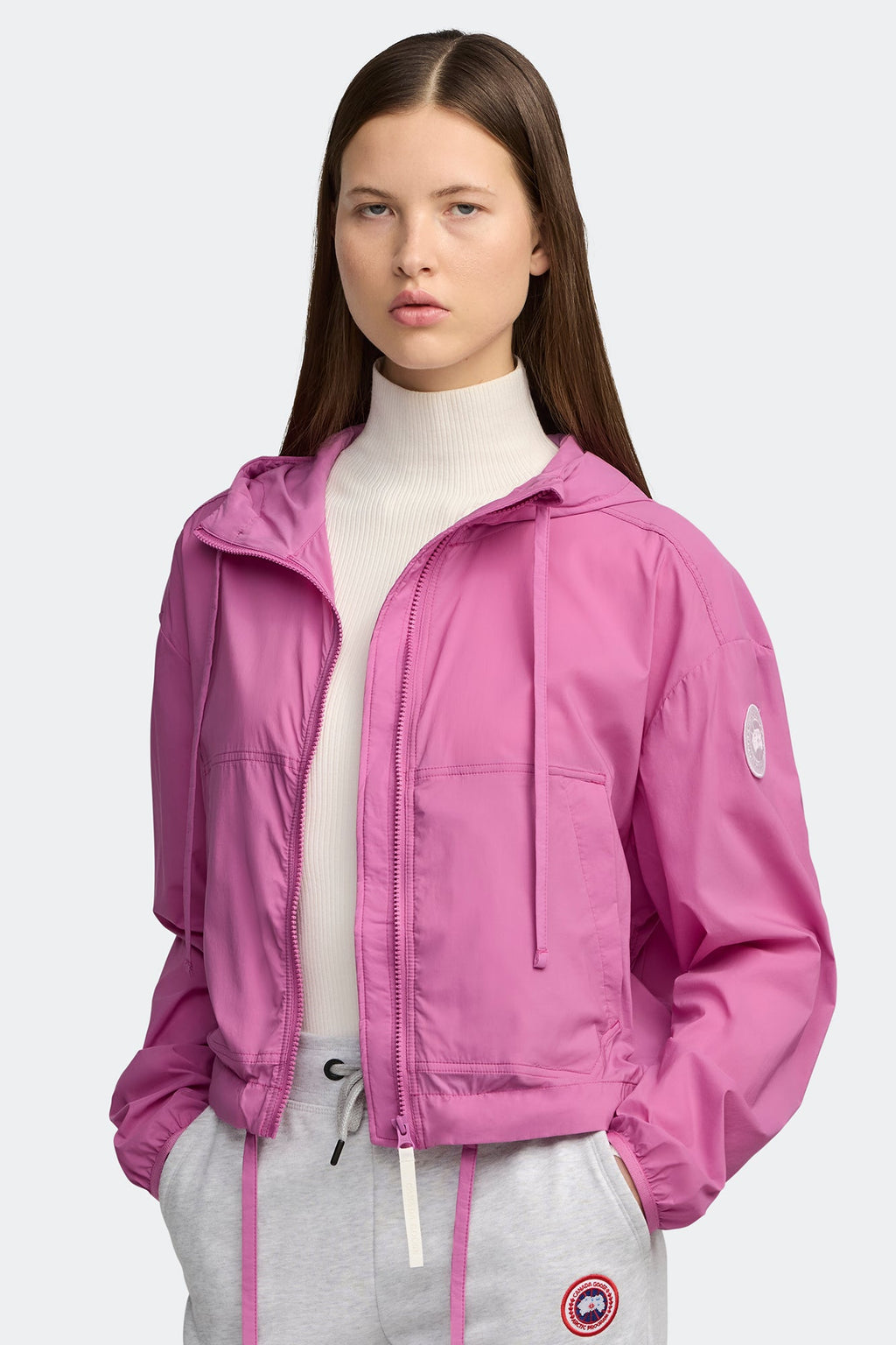 Kaslo Lightweight Cropped Jacket White Disc