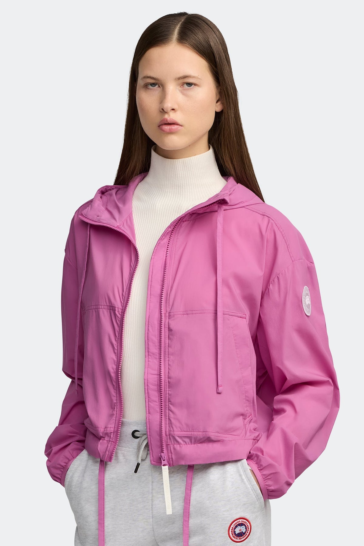 Kaslo Lightweight Cropped Jacket White Disc