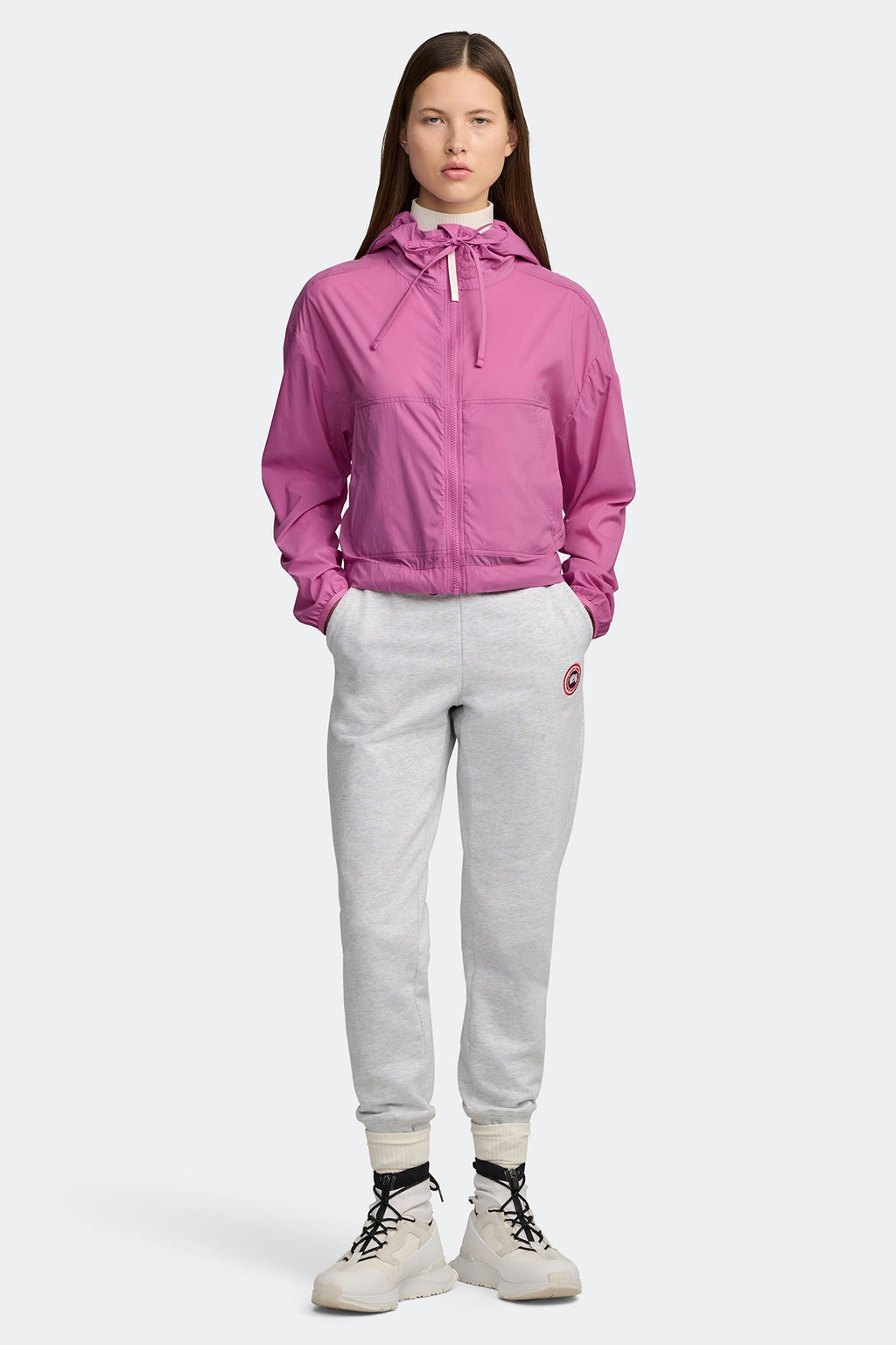 Kaslo Lightweight Cropped Jacket White Disc