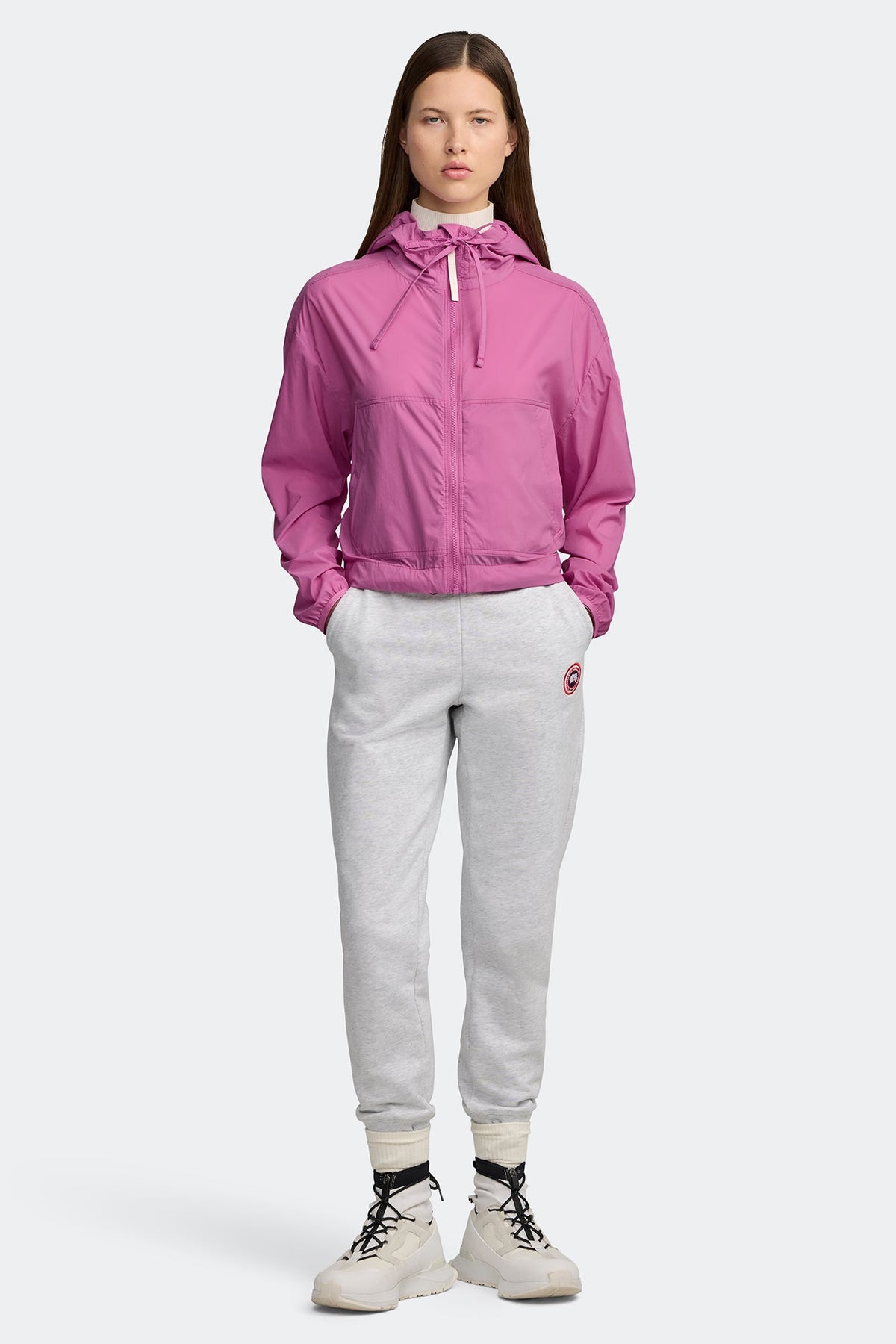 Kaslo Lightweight Cropped Jacket White Disc