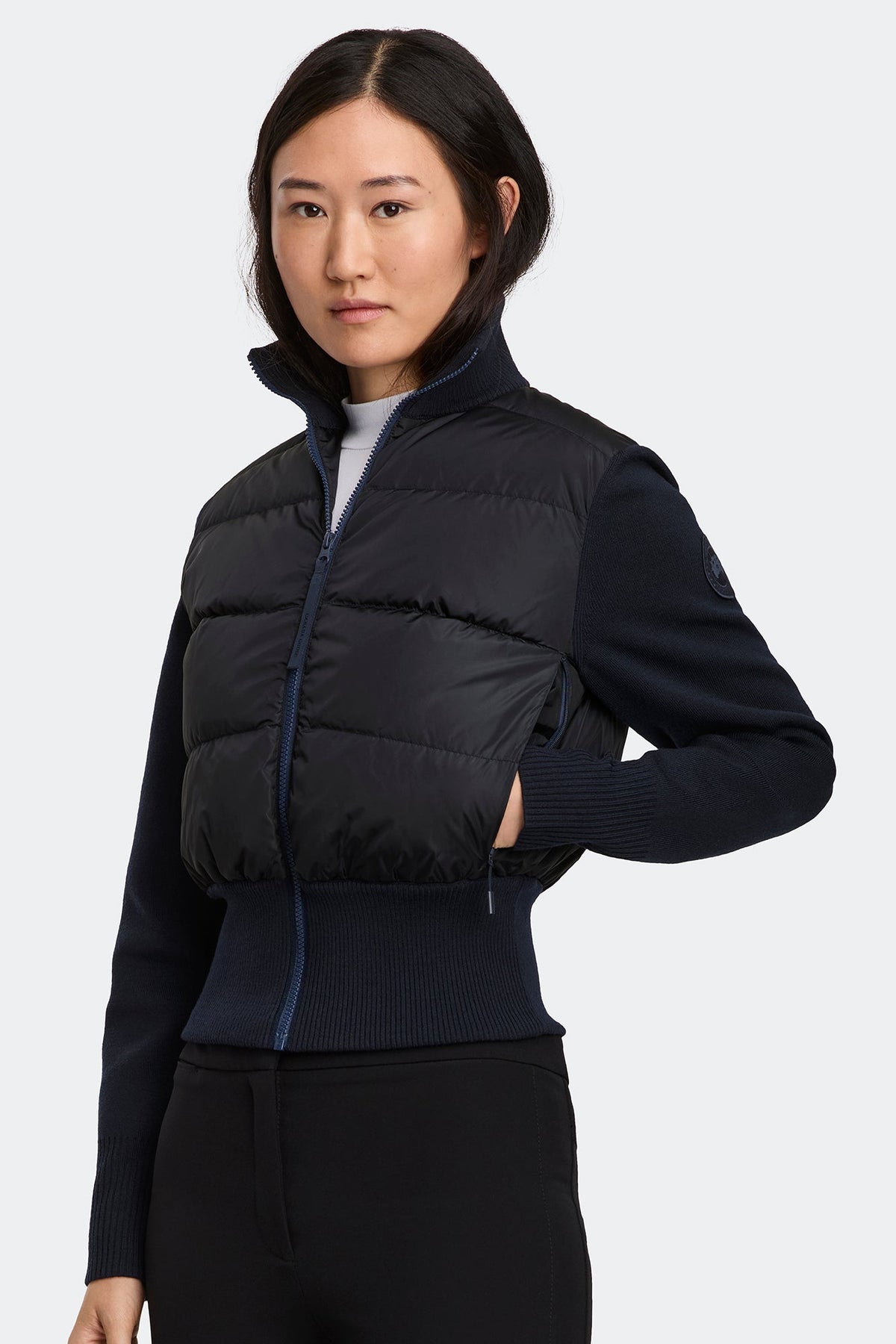 HyBridge® Wide Quilt Knit Jacket Tonal Disc