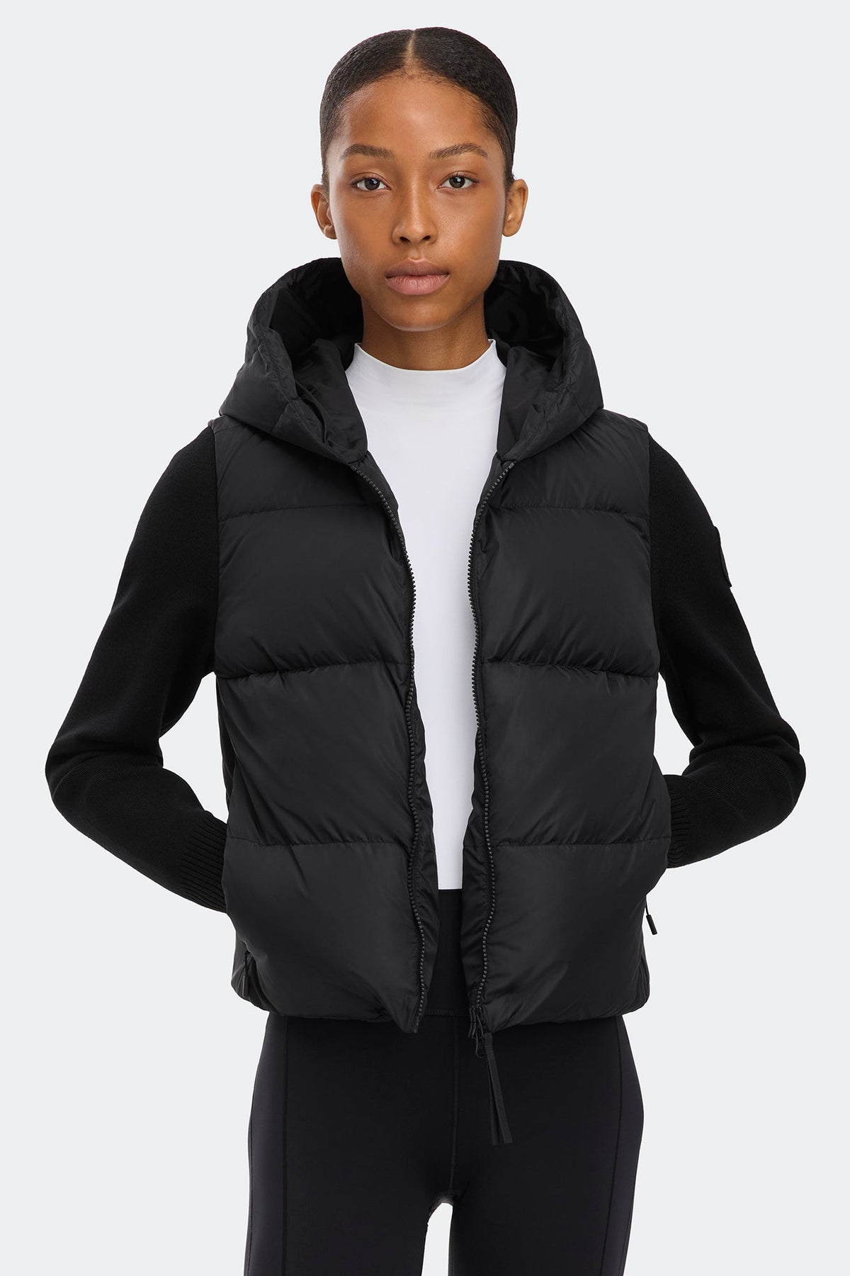 HyBridge® Wide Quilt Knit Hoodie Tonal Disc