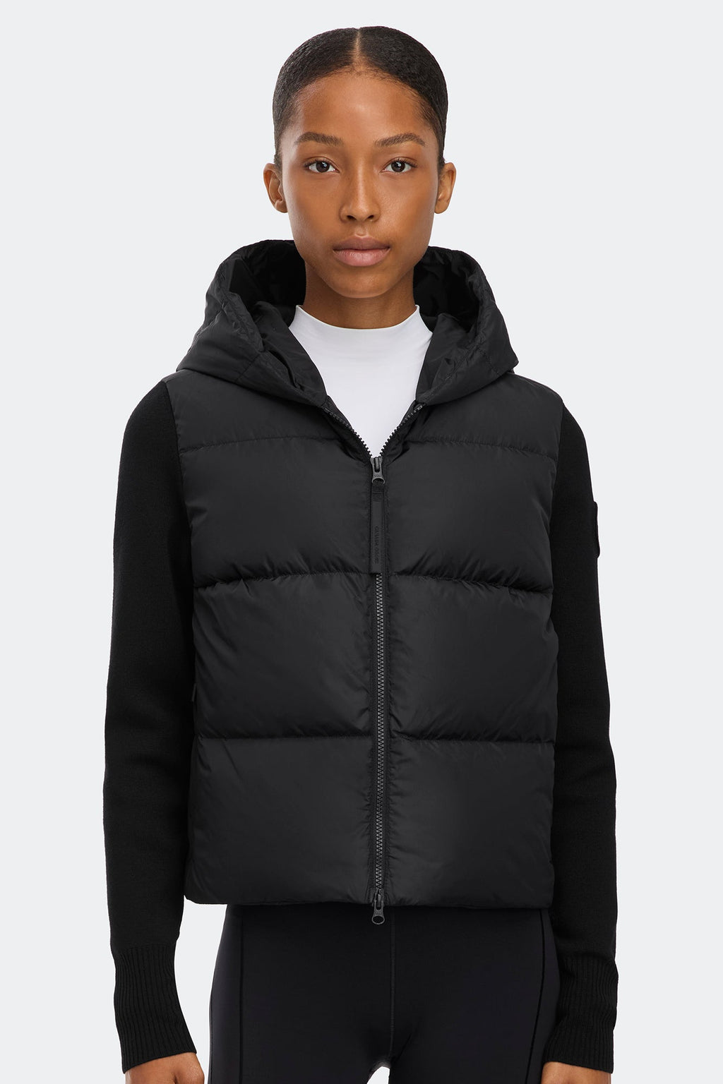 HyBridge® Wide Quilt Knit Hoodie Tonal Disc