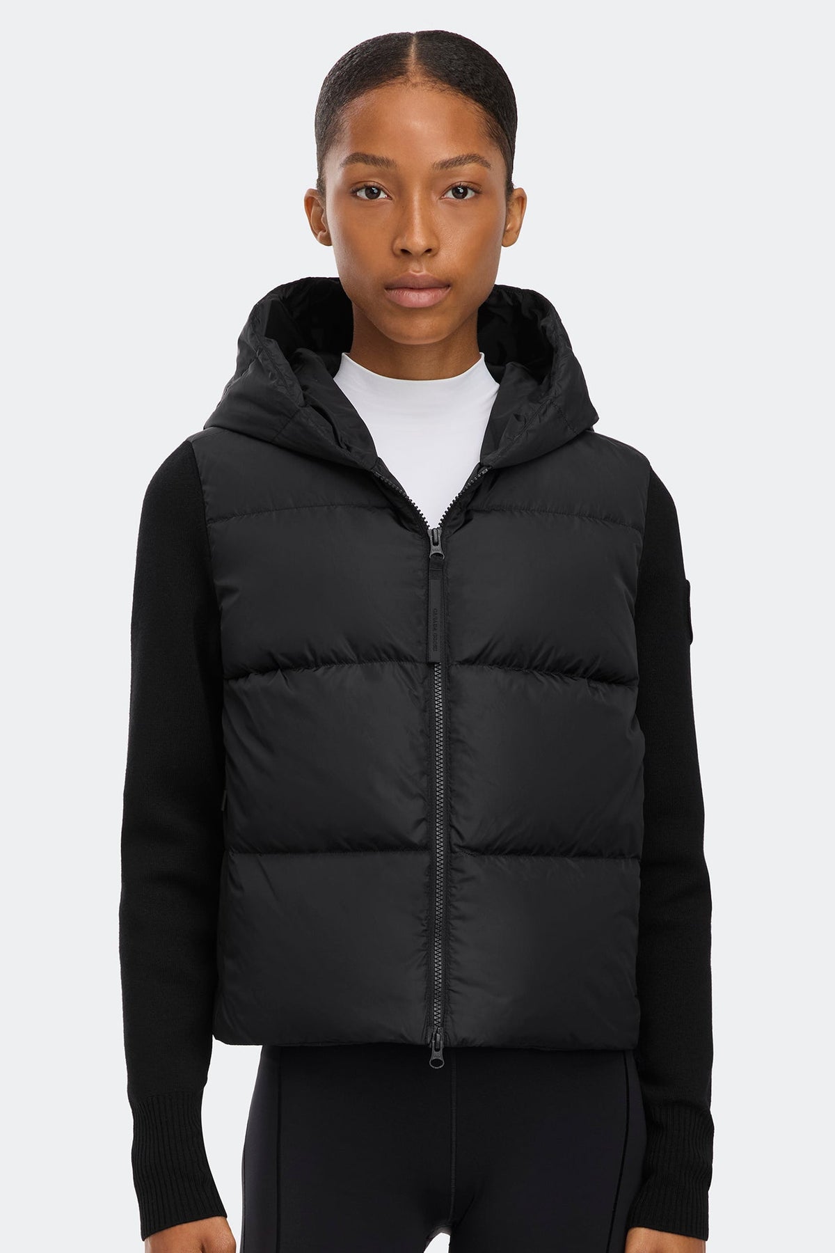HyBridge® Wide Quilt Knit Hoodie Tonal Disc