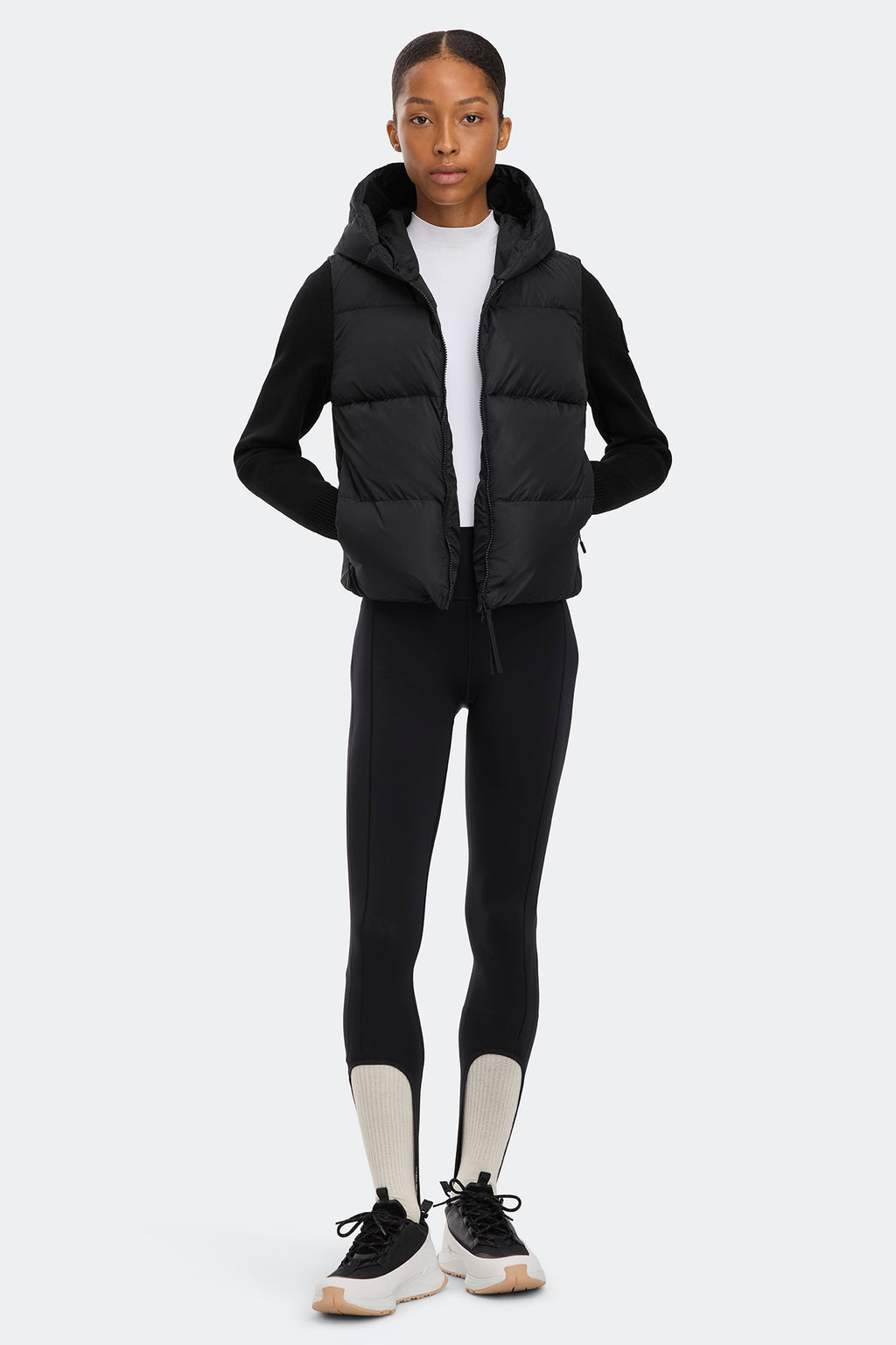 HyBridge® Wide Quilt Knit Hoodie Tonal Disc