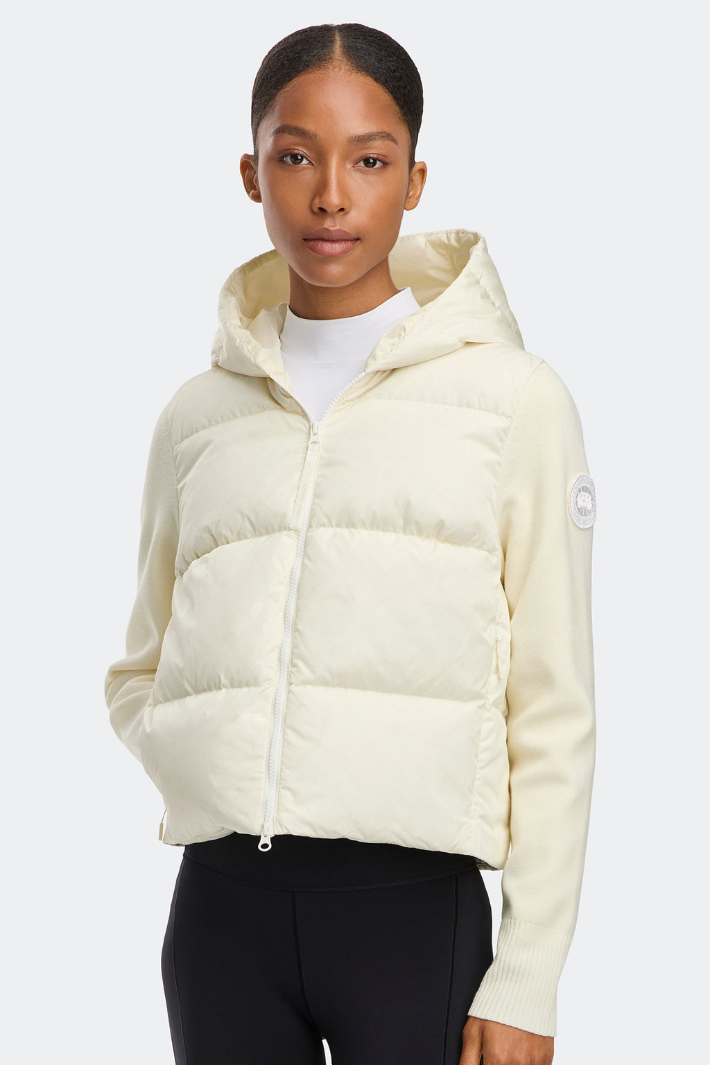 HyBridge® Wide Quilt Knit Hoodie Tonal Disc