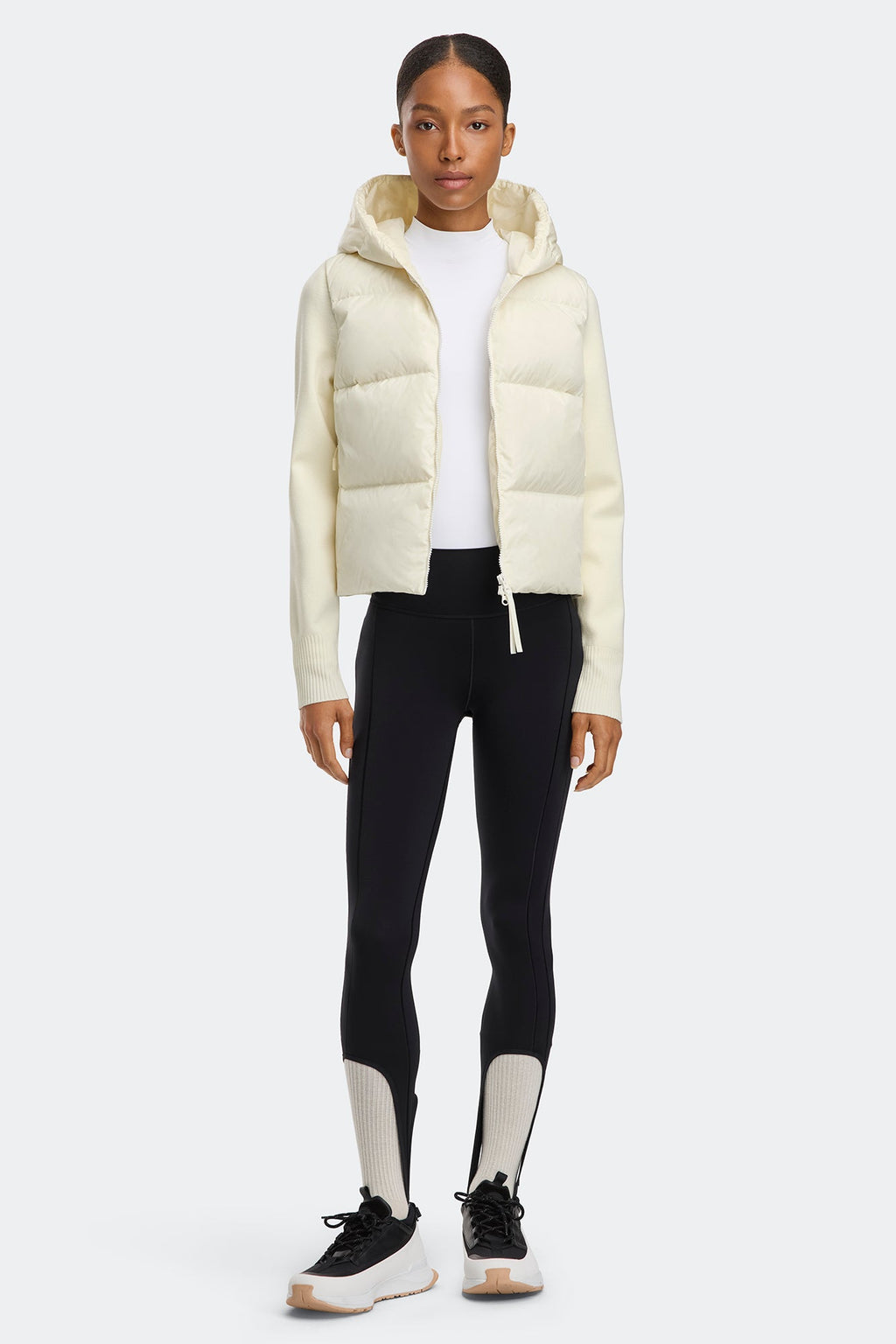HyBridge® Wide Quilt Knit Hoodie Tonal Disc