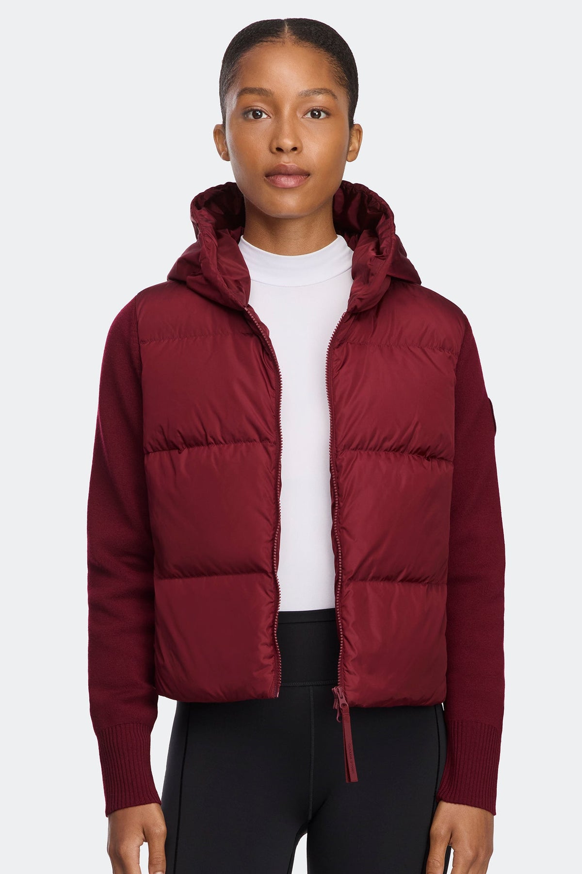 HyBridge® Wide Quilt Knit Hoodie Tonal Disc