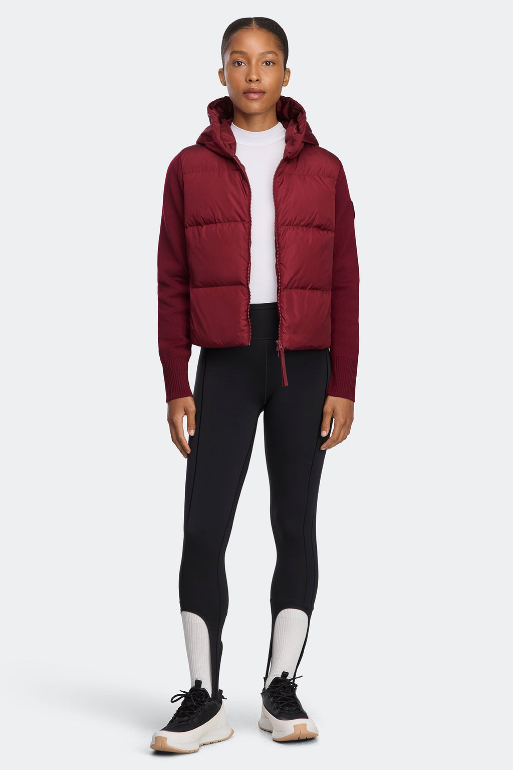 HyBridge® Wide Quilt Knit Hoodie Tonal Disc