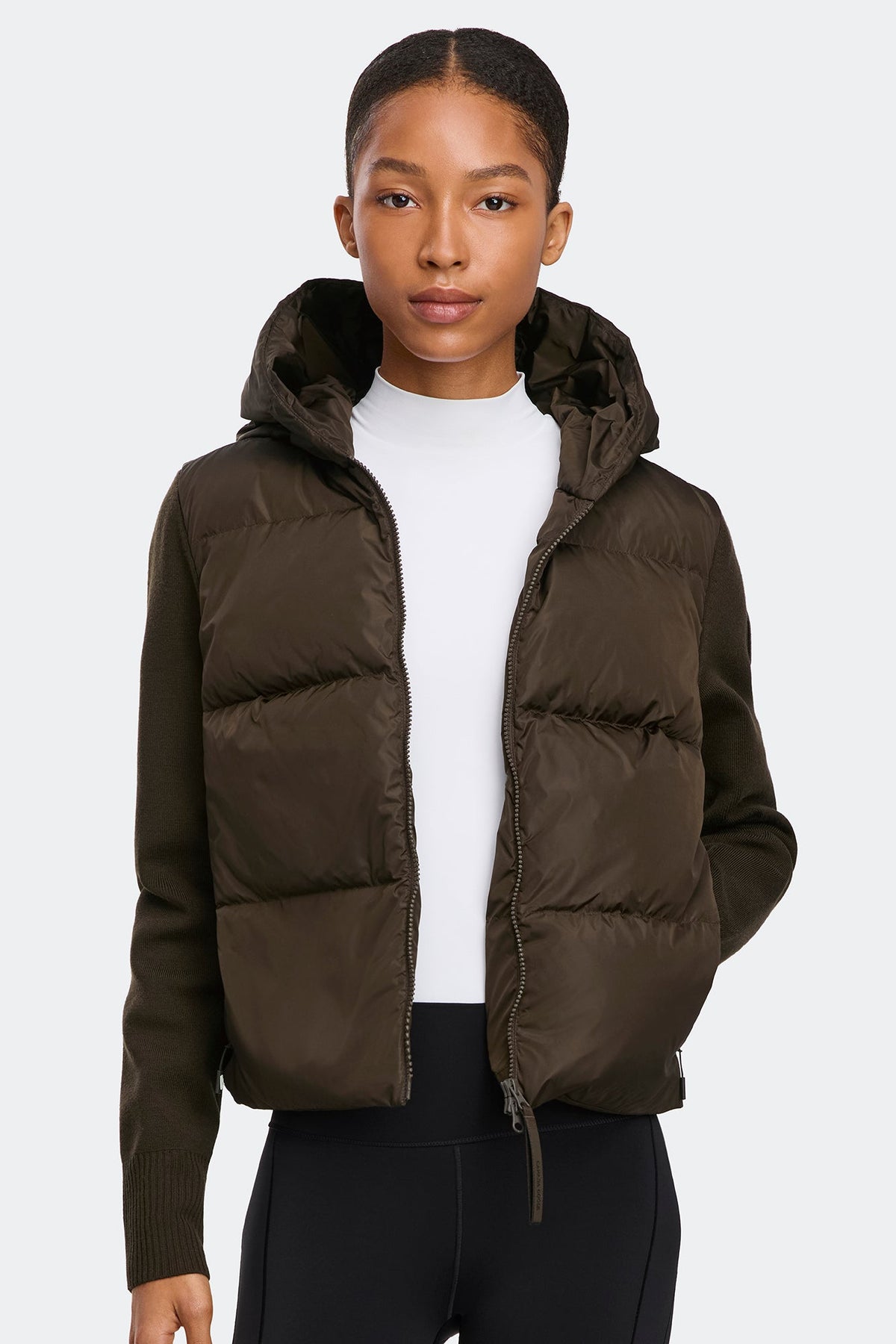 HyBridge® Wide Quilt Knit Hoodie Tonal Disc