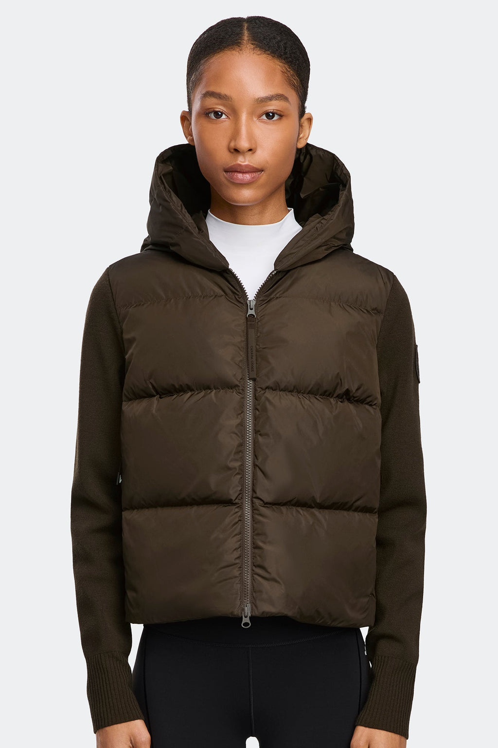 HyBridge® Wide Quilt Knit Hoodie Tonal Disc