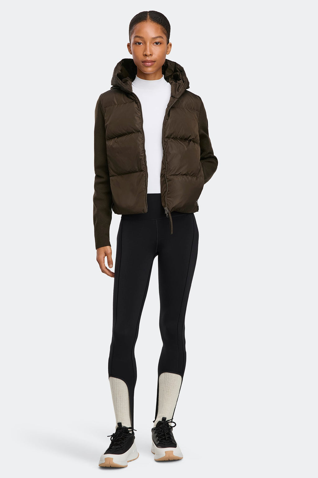 HyBridge® Wide Quilt Knit Hoodie Tonal Disc