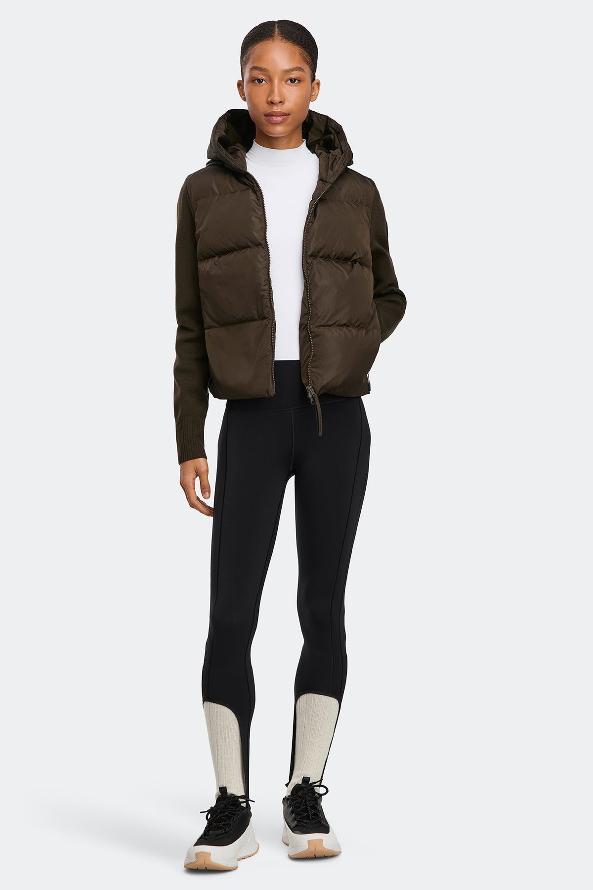HyBridge® Wide Quilt Knit Hoodie Tonal Disc