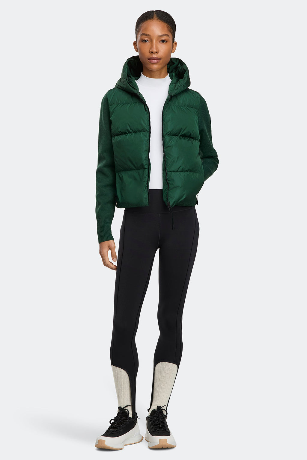 HyBridge® Wide Quilt Knit Hoodie Tonal Disc