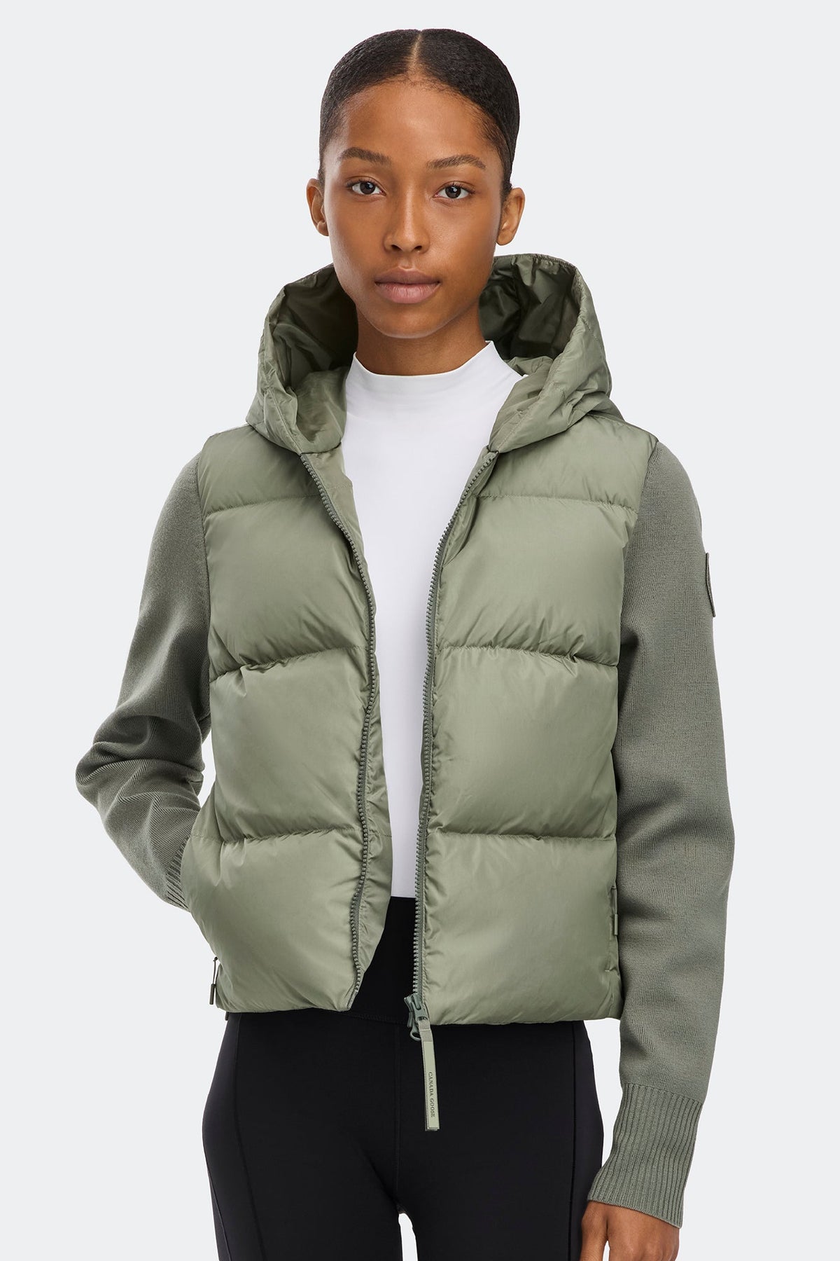 HyBridge® Wide Quilt Knit Hoodie Tonal Disc