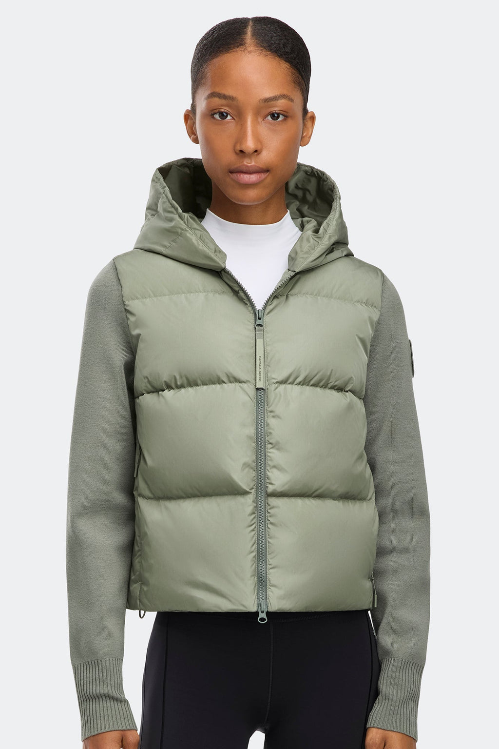 HyBridge® Wide Quilt Knit Hoodie Tonal Disc