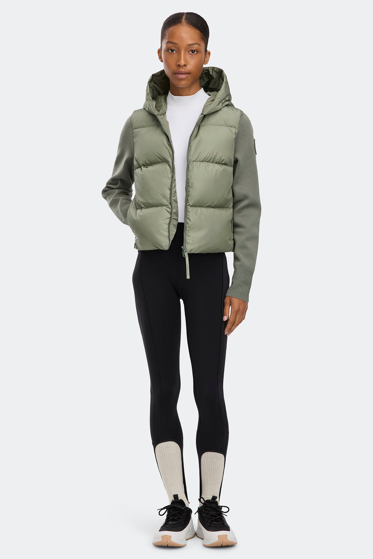 HyBridge® Wide Quilt Knit Hoodie Tonal Disc