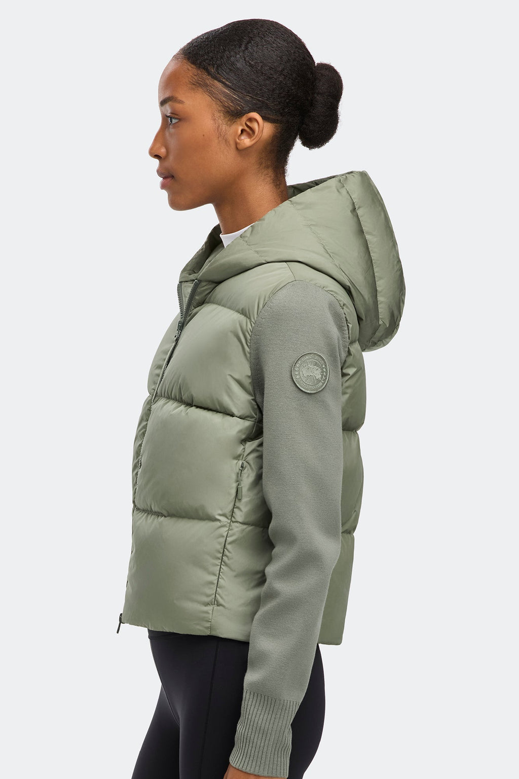 HyBridge® Wide Quilt Knit Hoodie Tonal Disc