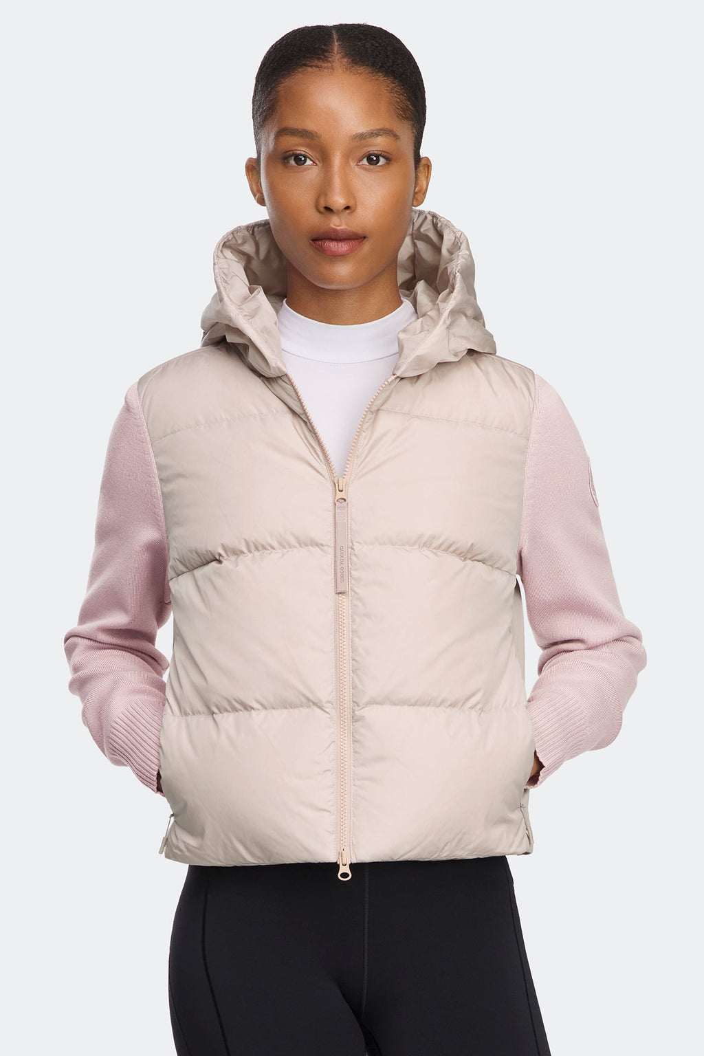 HyBridge® Wide Quilt Knit Hoodie Tonal Disc