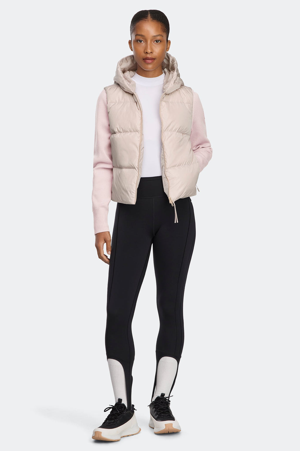 HyBridge® Wide Quilt Knit Hoodie Tonal Disc