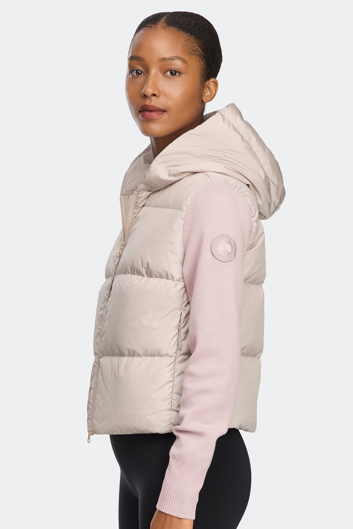 HyBridge® Wide Quilt Knit Hoodie Tonal Disc