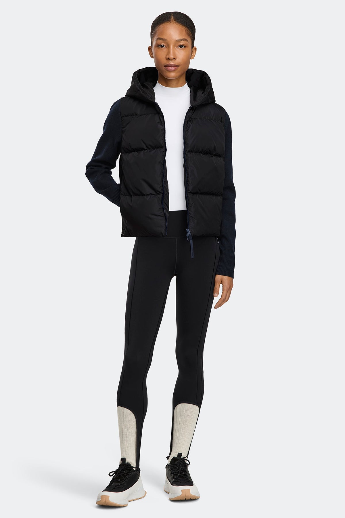 HyBridge® Wide Quilt Knit Hoodie Tonal Disc