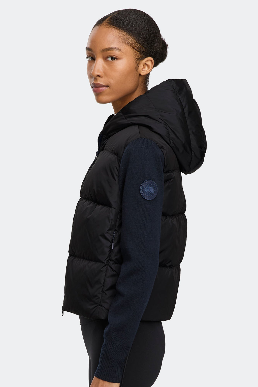 HyBridge® Wide Quilt Knit Hoodie Tonal Disc
