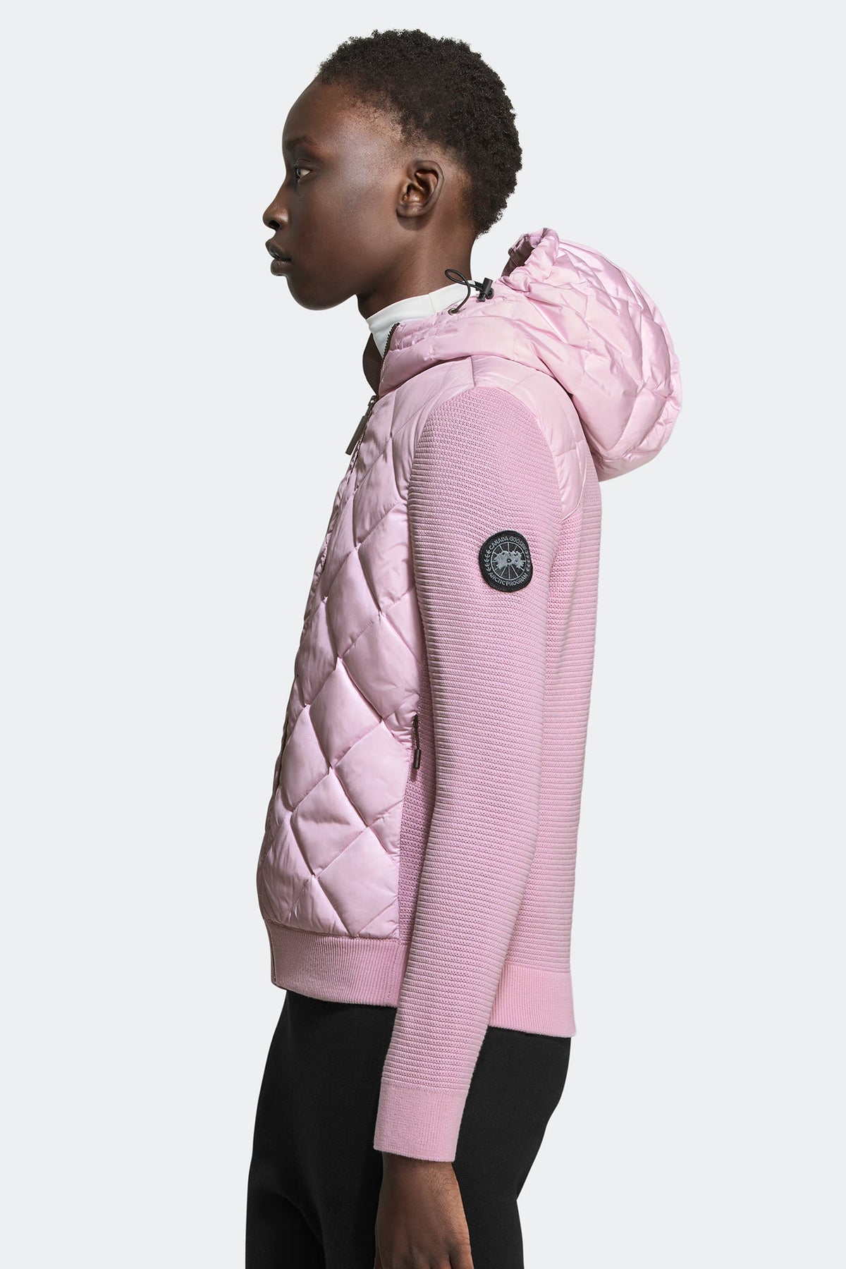 HyBridge® Quilted Knit Hoodie Black Disc