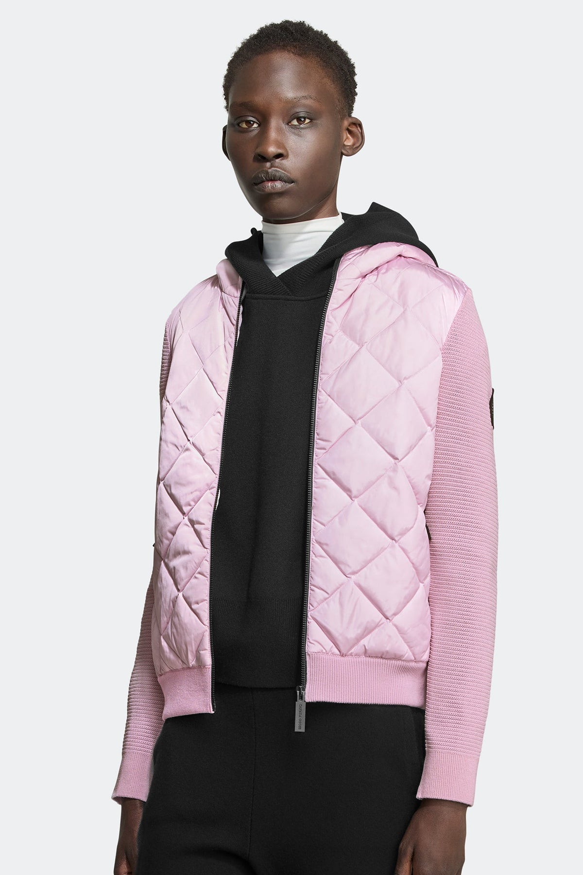 HyBridge® Quilted Knit Hoodie Black Disc