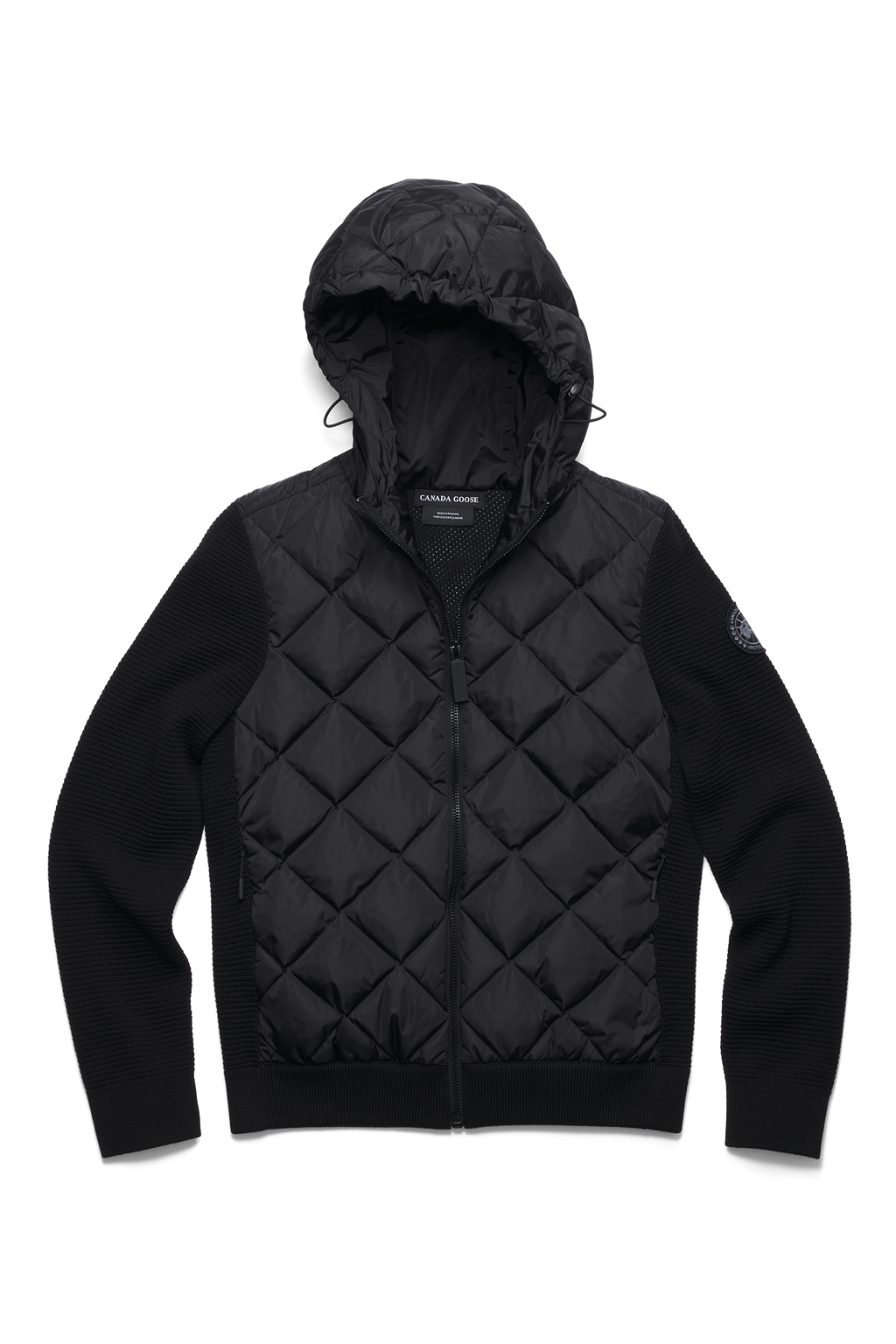 HyBridge® Quilted Knit Hoodie Black Disc