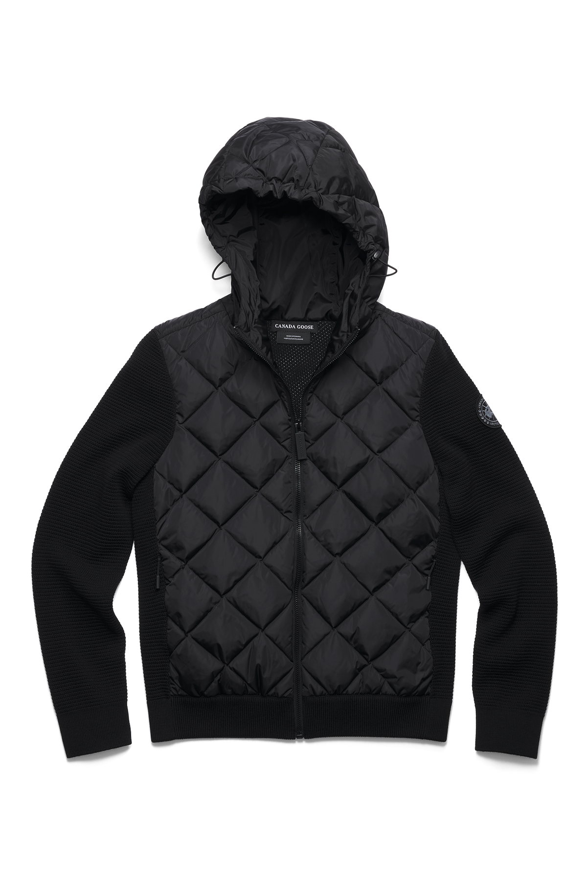 HyBridge® Quilted Knit Hoodie Black Disc