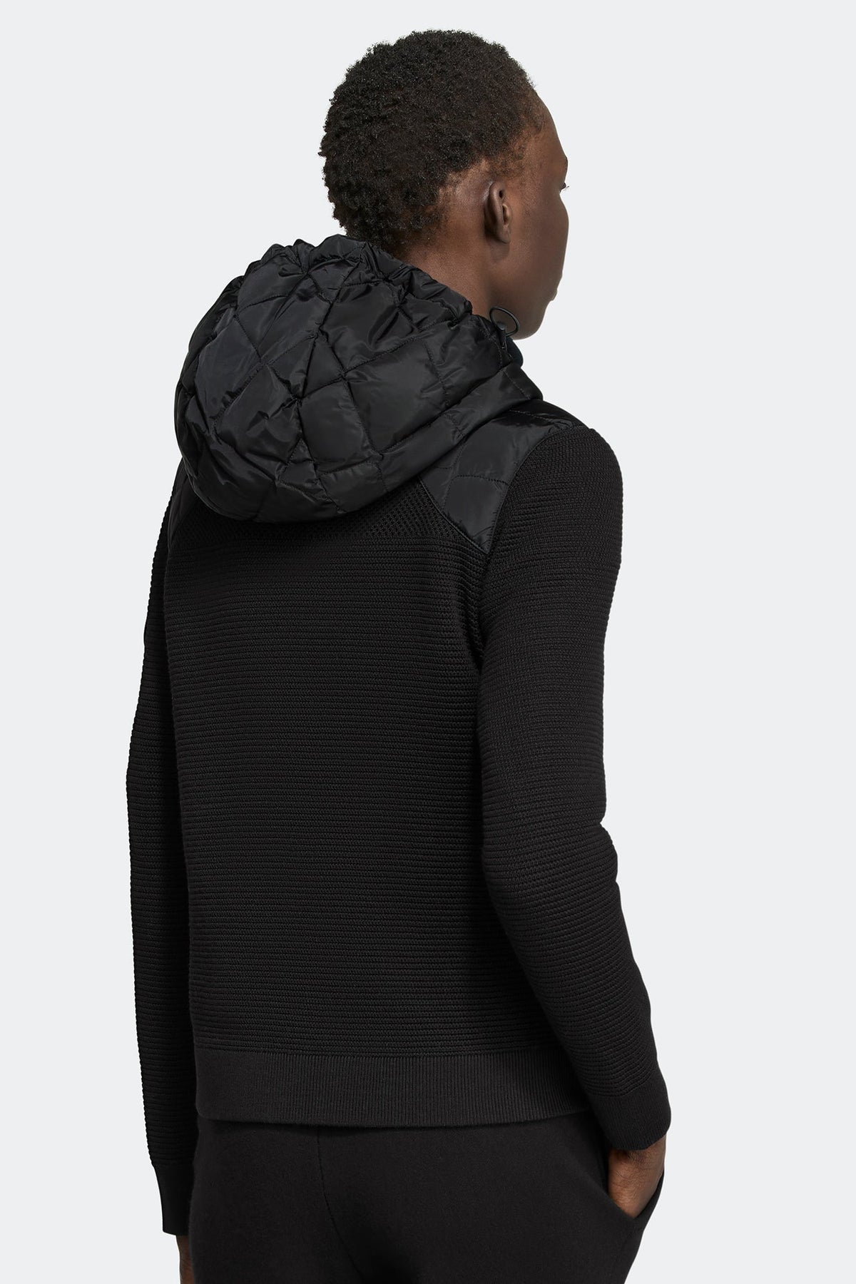 HyBridge® Quilted Knit Hoodie Black Disc
