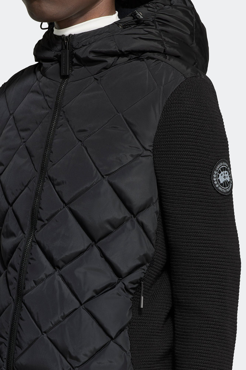 HyBridge® Quilted Knit Hoodie Black Disc