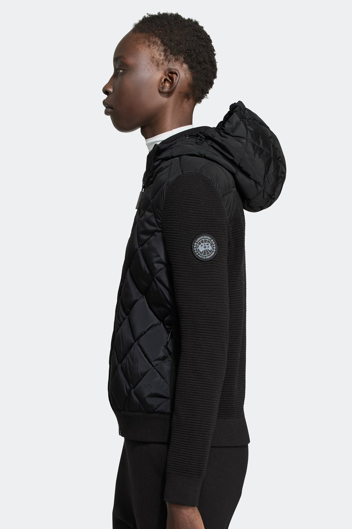 HyBridge® Quilted Knit Hoodie Black Disc