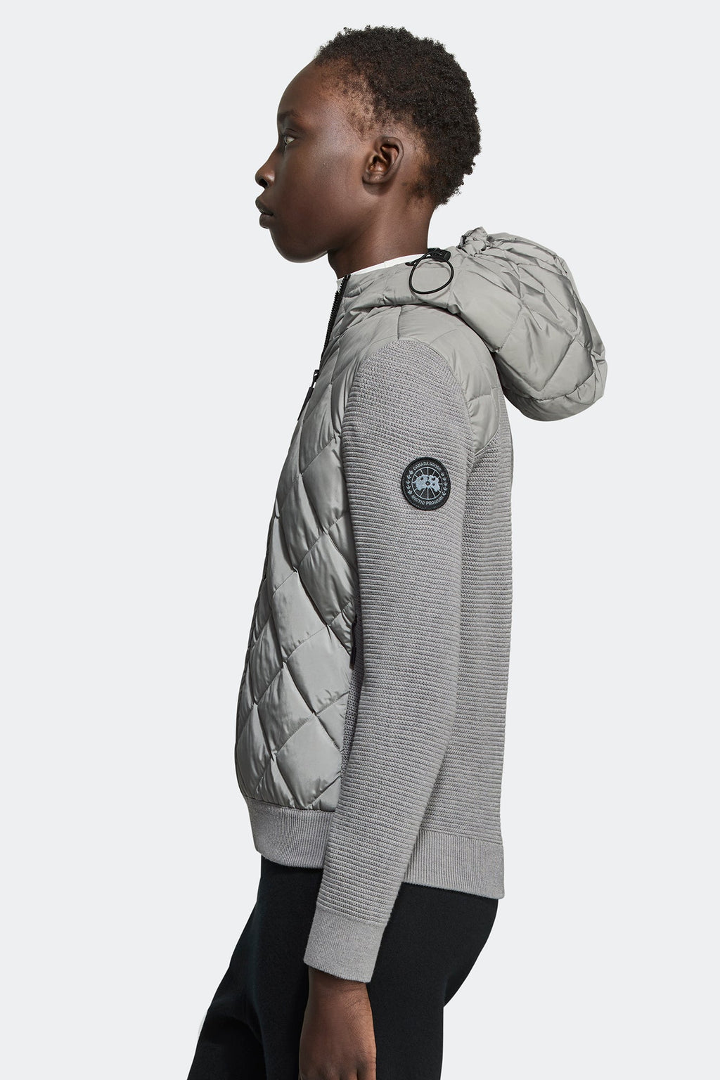 HyBridge® Quilted Knit Hoodie Black Disc